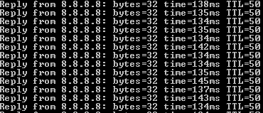 HMA DNS ping test