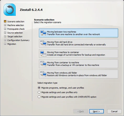 zinstall migration kit pro