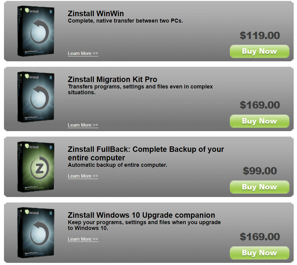 zinstall pricing