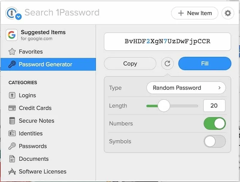 1password Generating Passwords