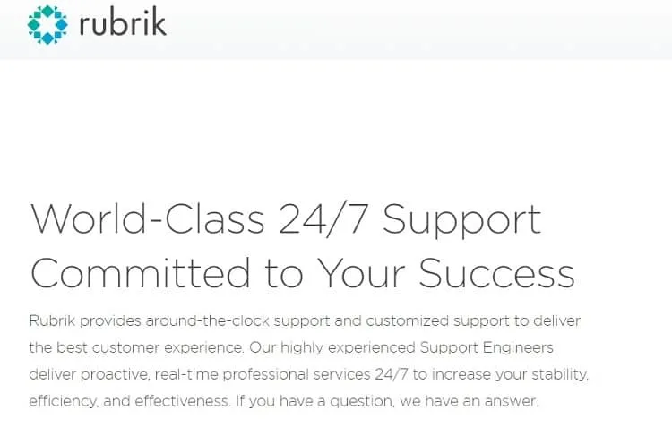 Rubrik Customer Support
